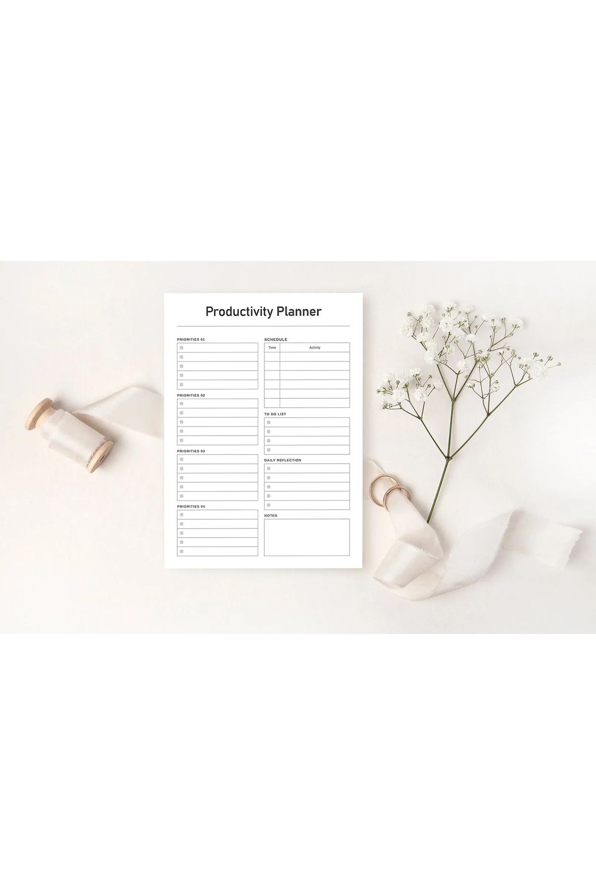 hemen tasarım Productivity Planner Teması