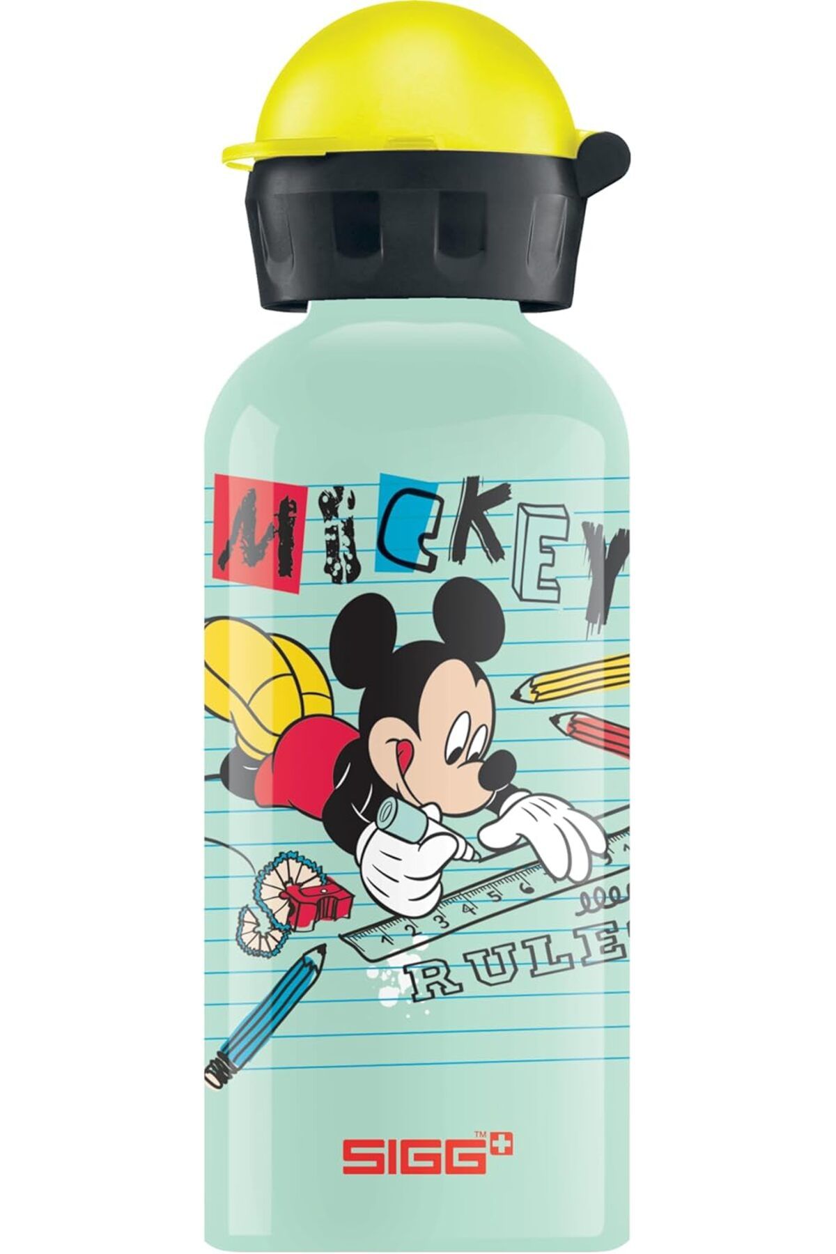 DERİK dsr - KBT Mickey Mouse School alüminyum içecek şişesi, sızdırmaz ve kırılmaz, tüy kadar ha