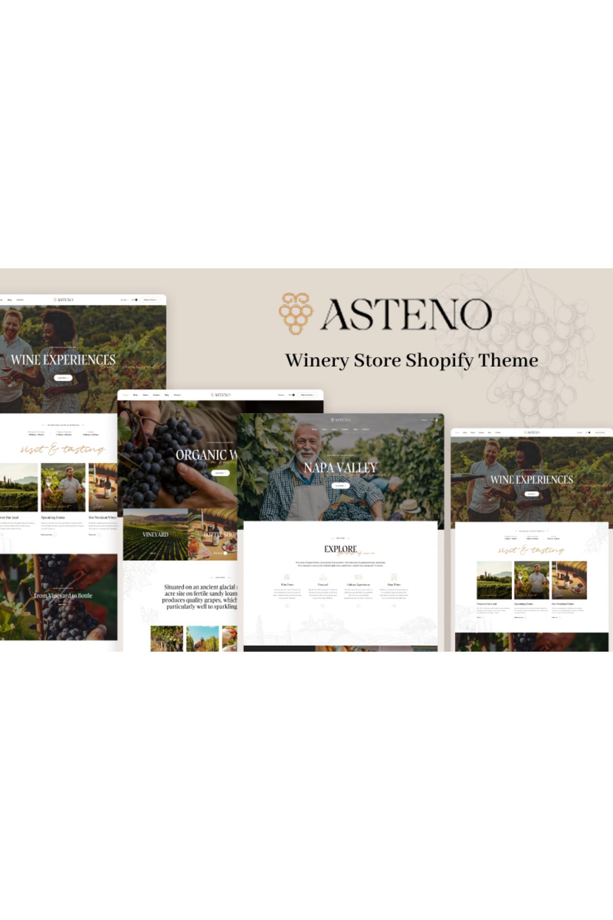hemen tasarım Ap Asteno Wine - Winery Store Shopify Teması