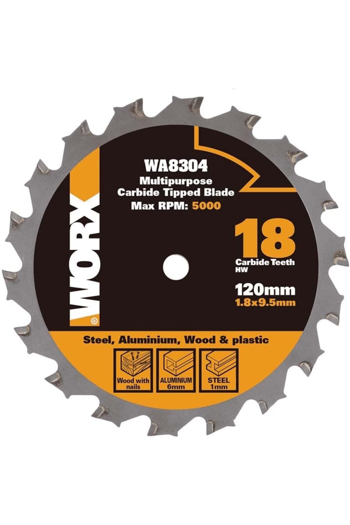 ÇAĞUR Ebrar avm WA8304 120x9,5mm Metal, Ahşap, PVC, Alüminyum Kesme, Elmas Daire Testere Bıçağı NKRB