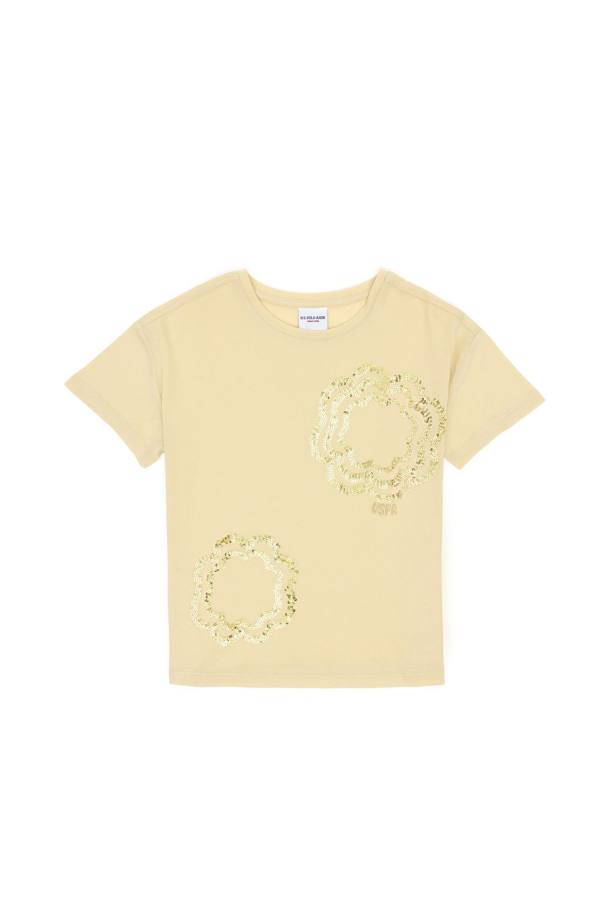 U.S. Polo Assn.-Girl's Light Khaki T-Shirt 50300960 -Vr183 2