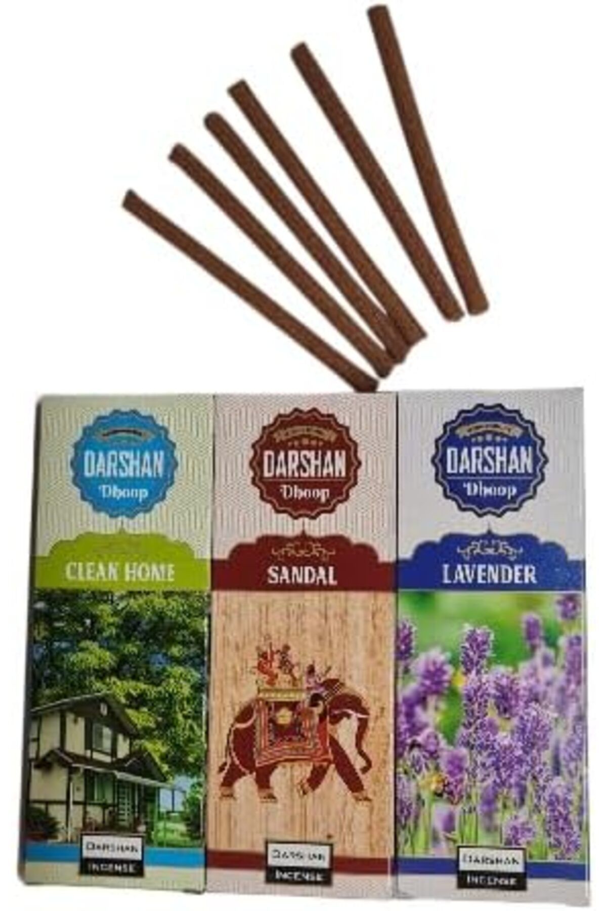 DERİK Eser 3 Kutu 30 Adet Dhoop Sticks Çubuk Tütsü + Tütsü Tutacağı - Doğal ve Organik - Tahta Çu