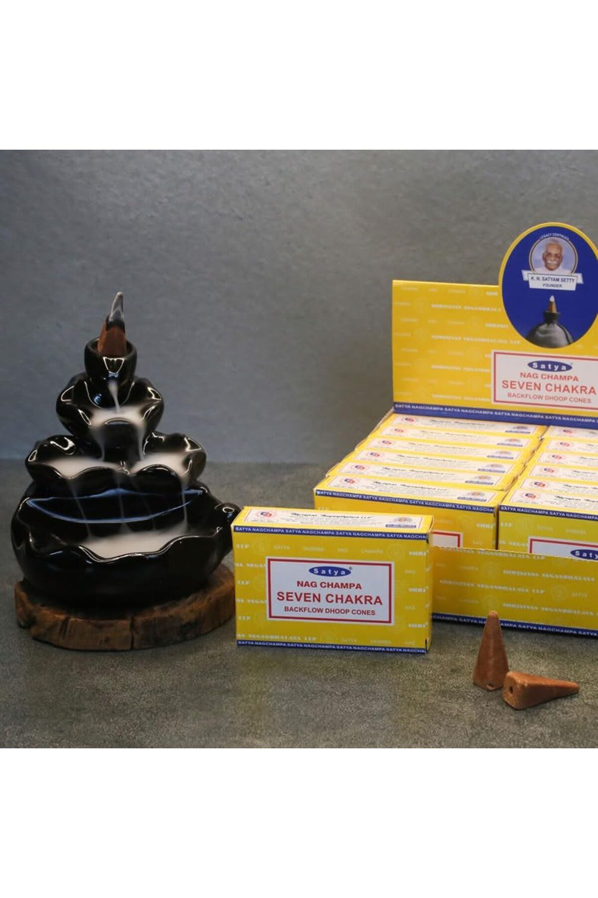 STOREMAX ekn make it easier Satya Nag Champa Konik Tütsü- backflow cones (Geri Akışkanlı)(Premium Natura