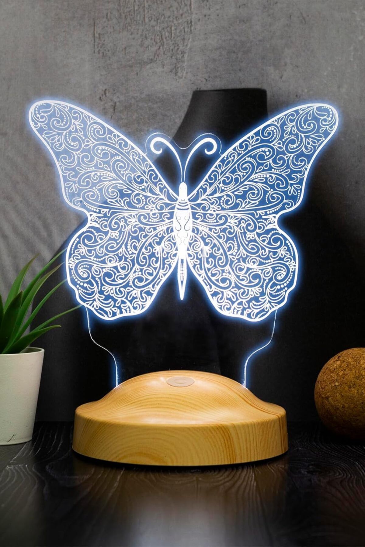 MEGOBİNE WHERE Led Lamba, Kelebek Tasarımlı 3D Gece Lambası, Kelebek Desenli LED Masa Lambası ZTML SYFT 1