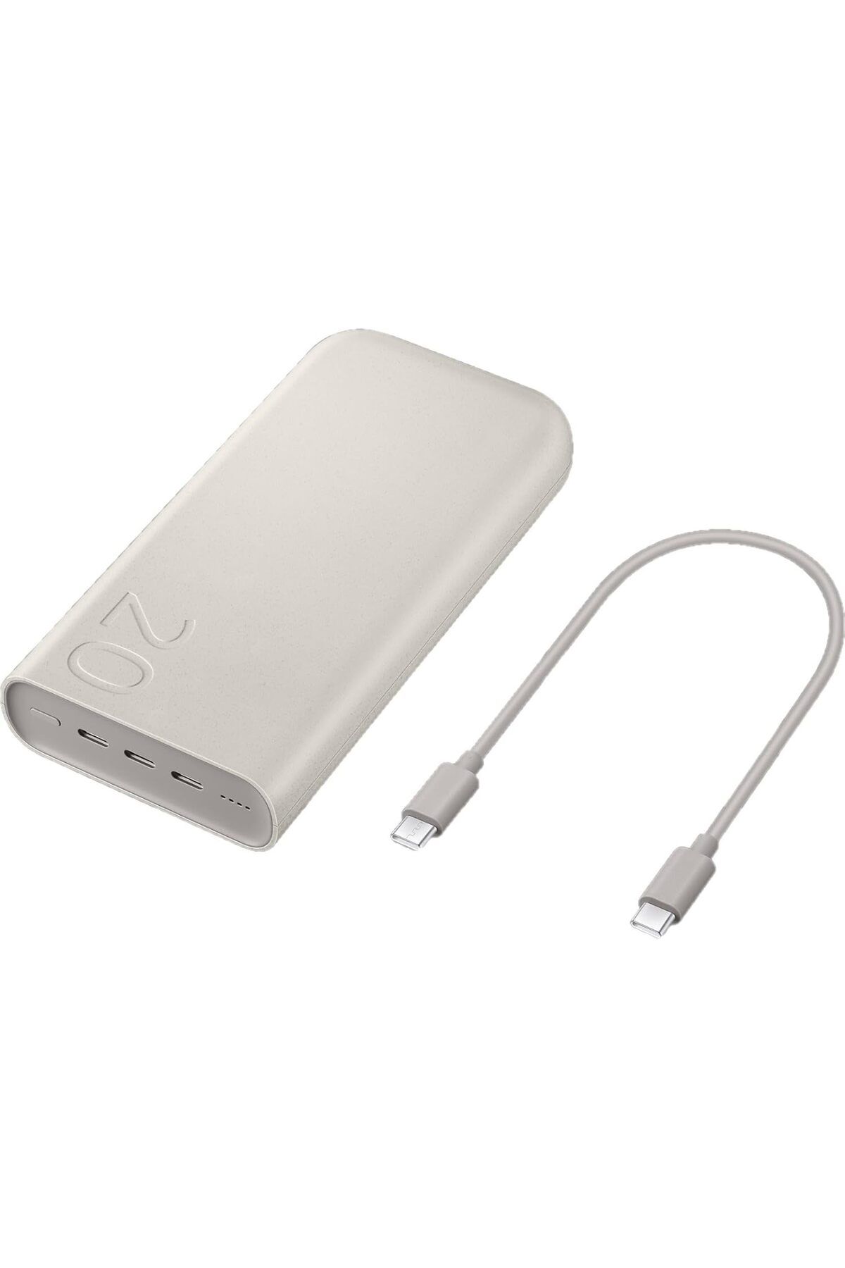 ÇAĞUR 20000 mAh 45 Watt Powerbank, Hızlı Şarj, PD 2.0, 3 Çıkışlı, Kablo Dahil, Bej, 2024 M