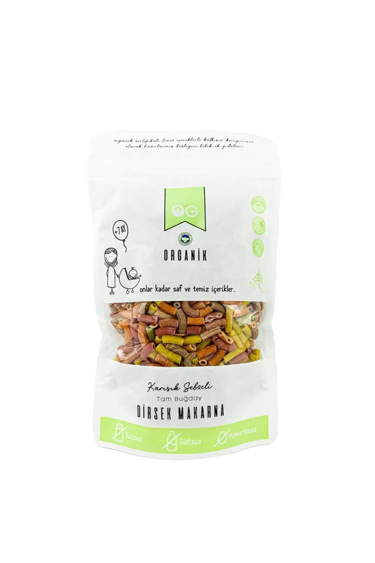 OG natural Organik Karışık Sebzeli Tam Buğday Dirsek Makarna 200GR