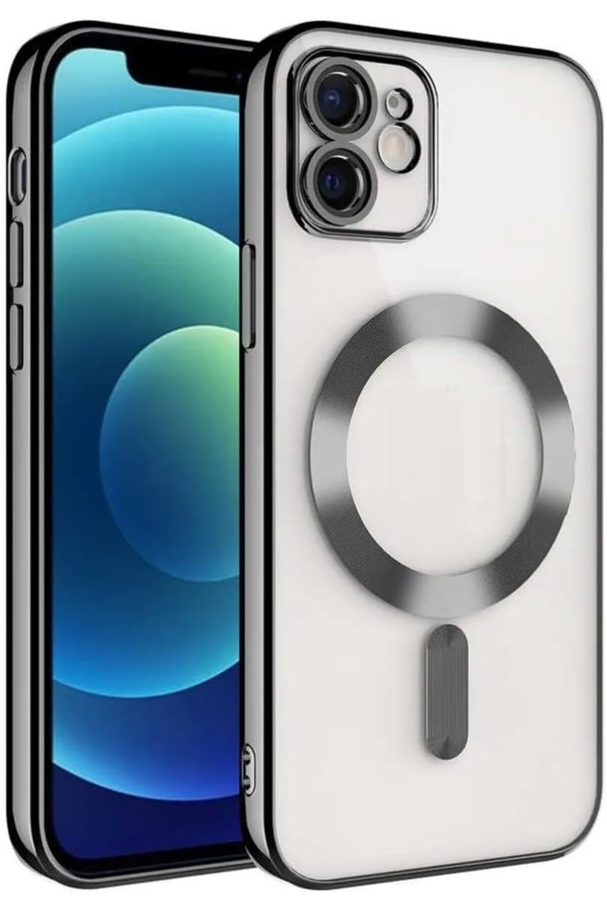 KDROĞLU GEÇMEZ GİYİM & AKSESUAR İphone 11 (6.1) inç Uyumlu Laser Silikon Arka Kısmı Şeffaf Kablo