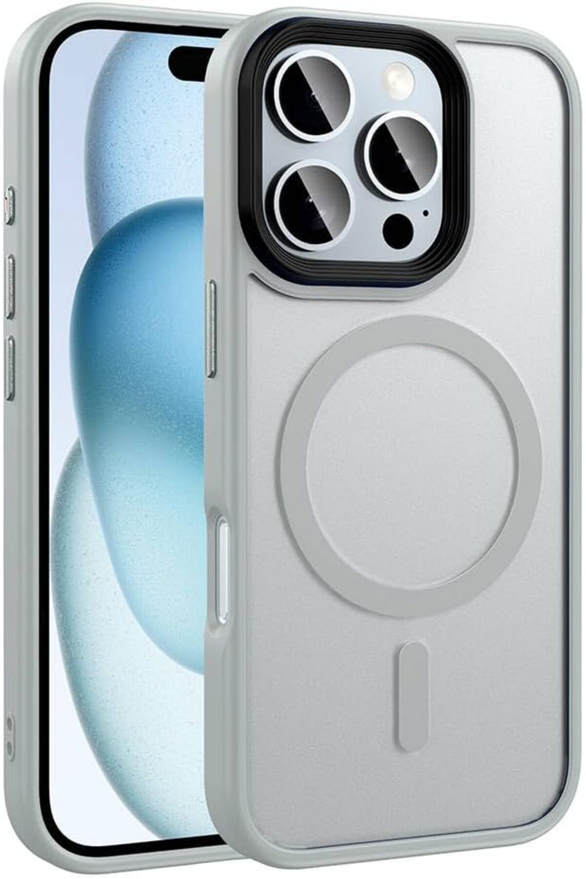 KDROĞLU KDROGLU İle Uyumlu iPhone 16 Pro Kılıf Mat Arka Yüzey Wireless Şarj Özellikli ZORE Flet Magsaf