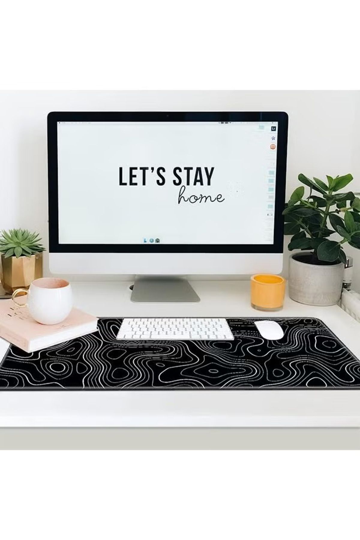 COOYA-Extended Gaming Mouse Pad, Non-slip Rubber Base, Smooth Cloth Surface for Computers(Black) 2