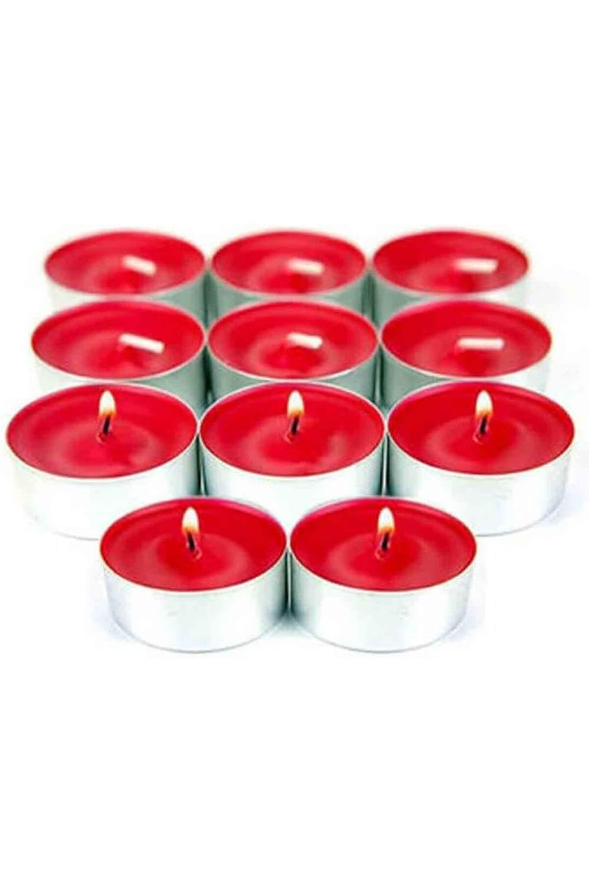 DERİK Eser Dekoratif Kırmızı Renkli Tealight Mum Seti, 32'li Paket DRK 1107872