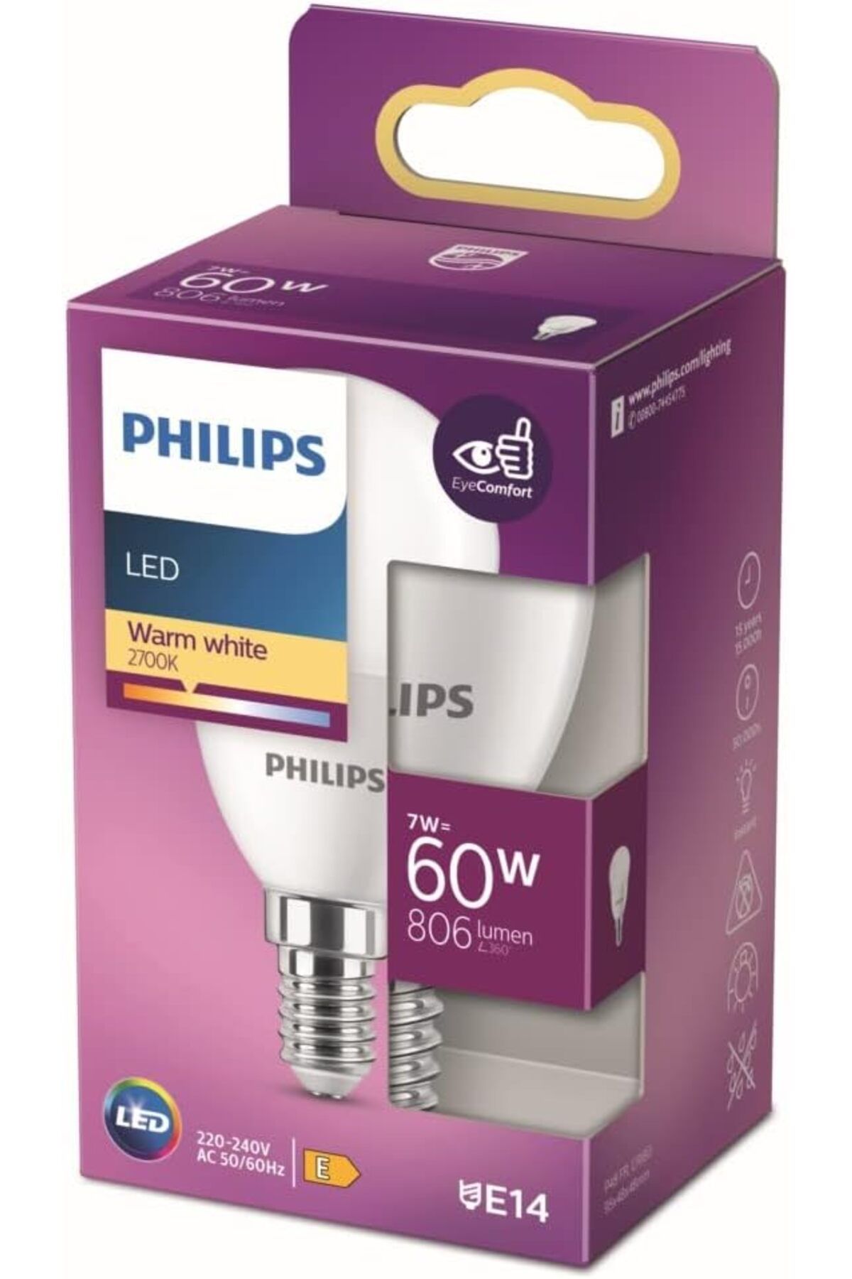 MEGOBİNE WHERE LED 60W P48 E14 Sarı Işık Dim Edilmez Ampul ZTML SYFT 1139610