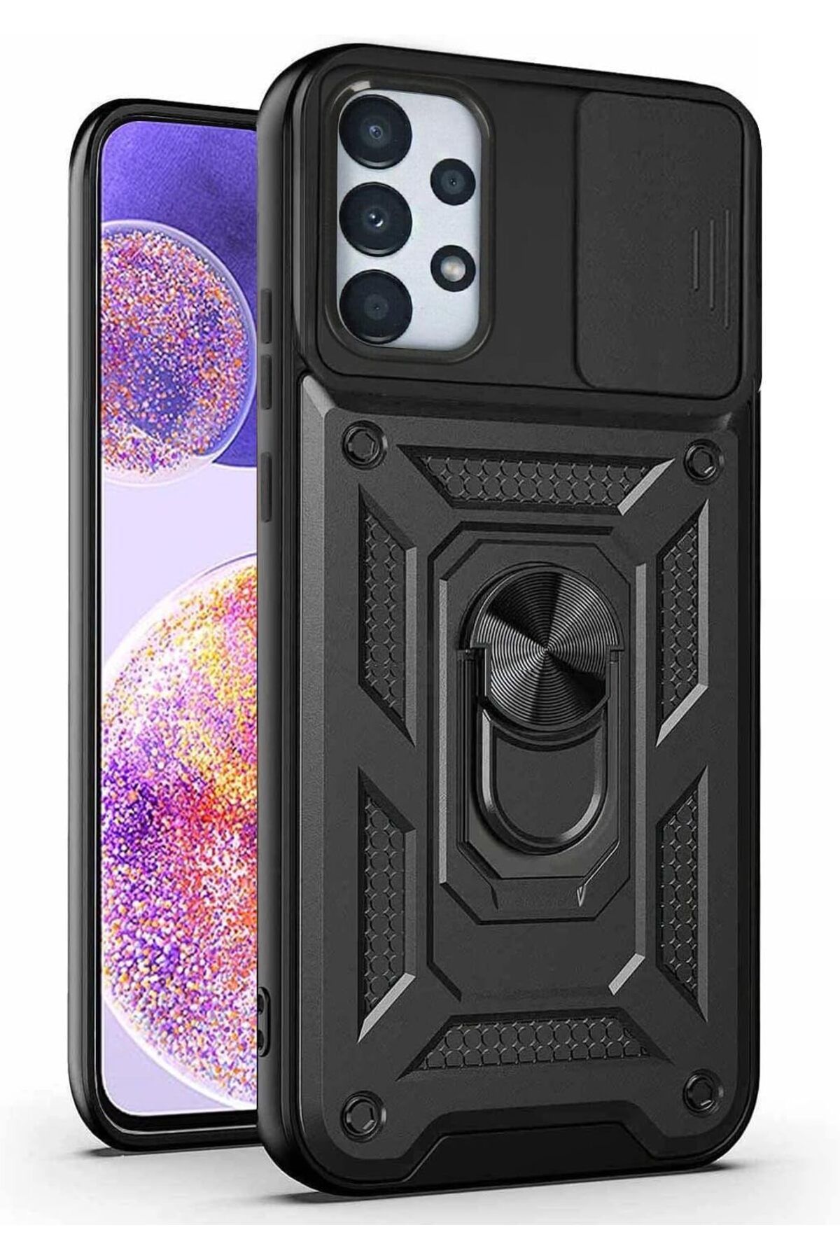 mazıdağı mazzıdağ Galaxy A23 için Kılıf Impact Resistant Siyah [Galaxy A23 ile Uyumlu Kılıf - Siyah] n