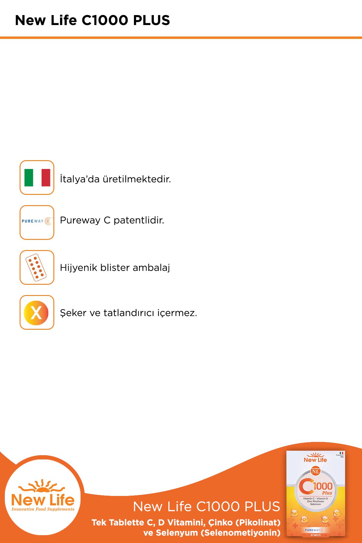New Life-C1000 Plus - Vitamin C and D (Pureway C) - Zinc (Picolinate) - Selenium (L-Selenomethionine) 3