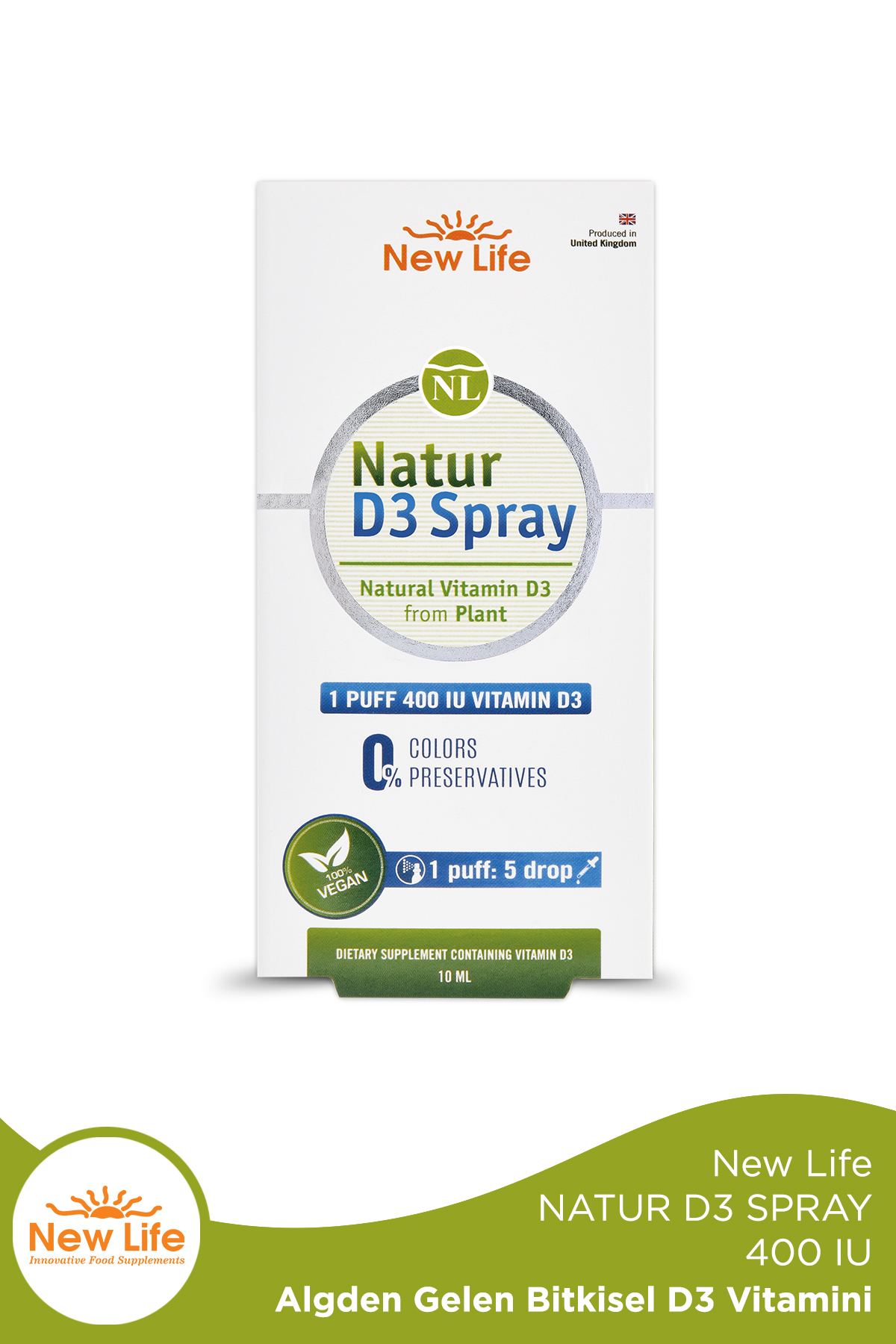New Life Natur D3 Spray 400IU D3 Vitamini 20 ml - Fiyatı, Yorumları