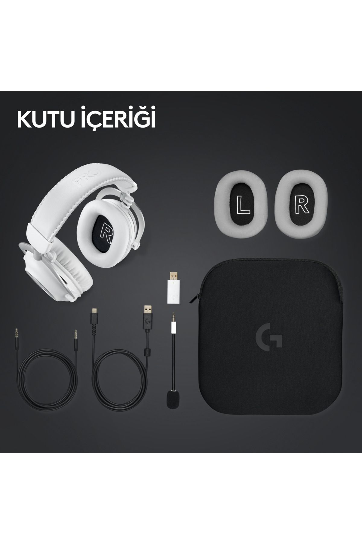 logitech-Wireless g Pro X 2 Lightspeed Gaming Headset with Dts:X 2.0 - 7.1 Sourround Sound White 9