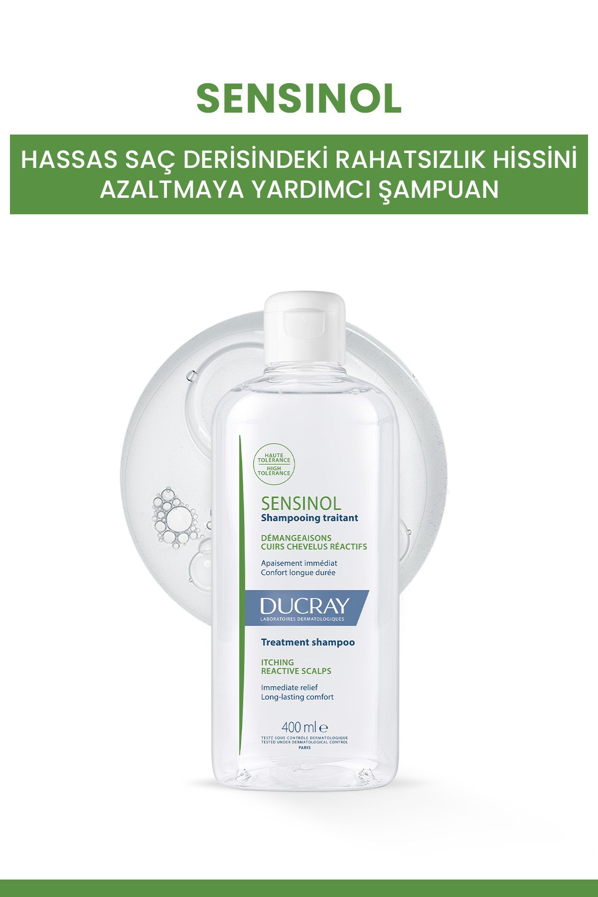 Ducray-Sensinol Shampoo to Help Reduce Discomfort on the Sensitive Scalp 400 ml 2