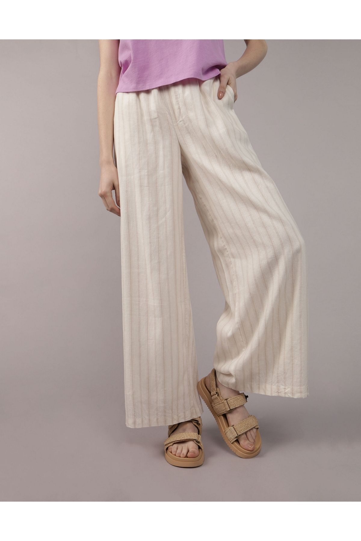 AMERICAN EAGLE-Ae Linen-Blend Pull-On Pant 3