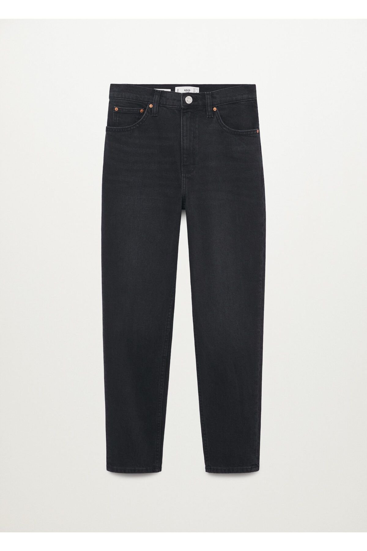 Kadın Siyah Denim Elastik Mom Jean