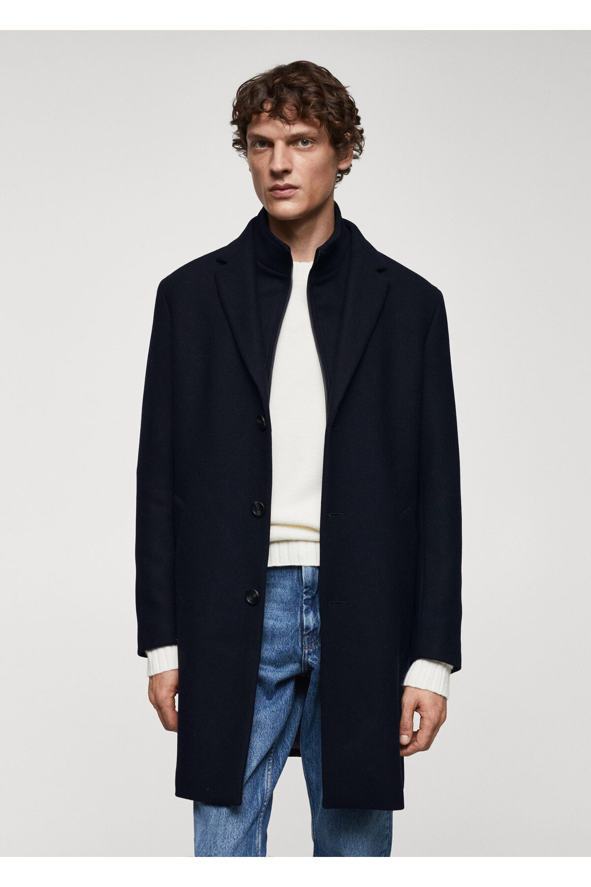 MANGO Woman Lacivert Erkek  Kaban 67020626