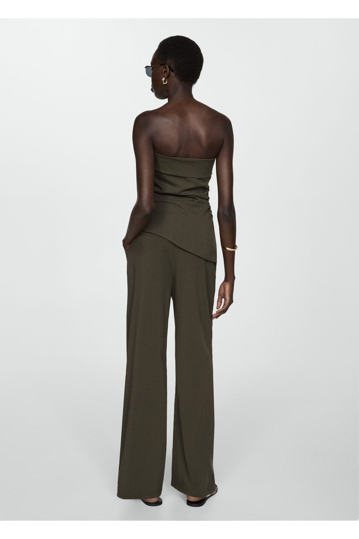 MANGO-Khaki Women's Pants 67068651 3