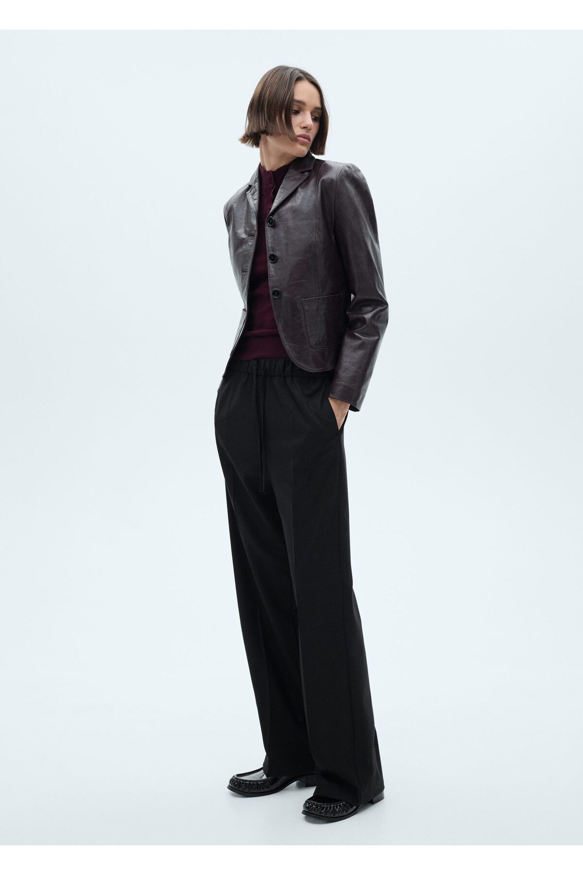 MANGO-Black Women's Pants 77035663 2