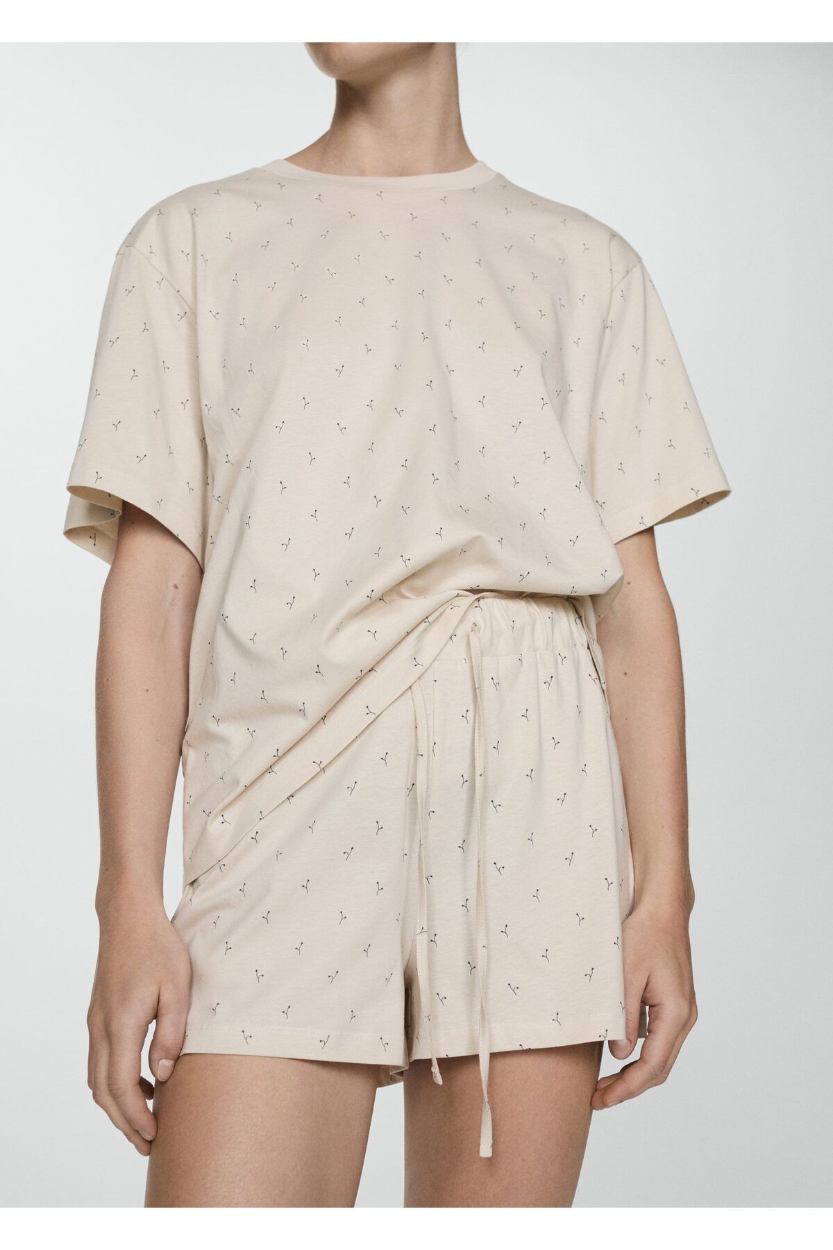 MANGO Woman-Off-White Damen-Pyjamahose 77050272 4