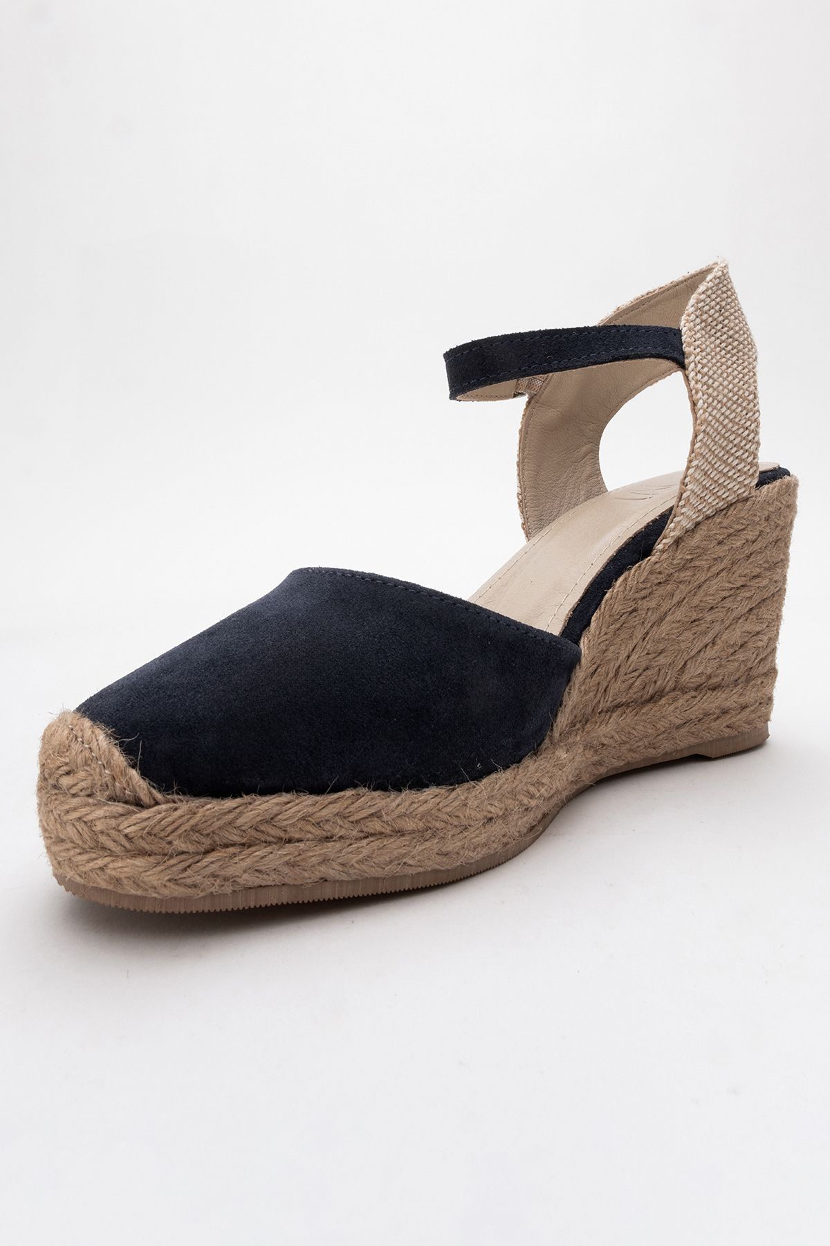 صندل آبی زنانه Sinta Kot Blue Suede چرمی Sandals luvishoes