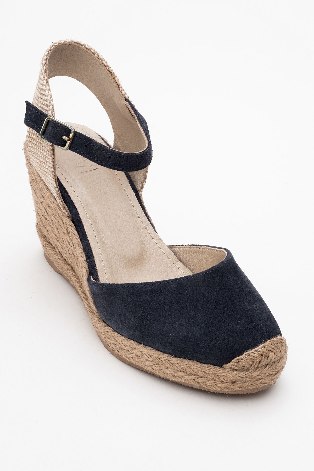 صندل آبی زنانه Sinta Kot Blue Suede چرمی Sandals luvishoes