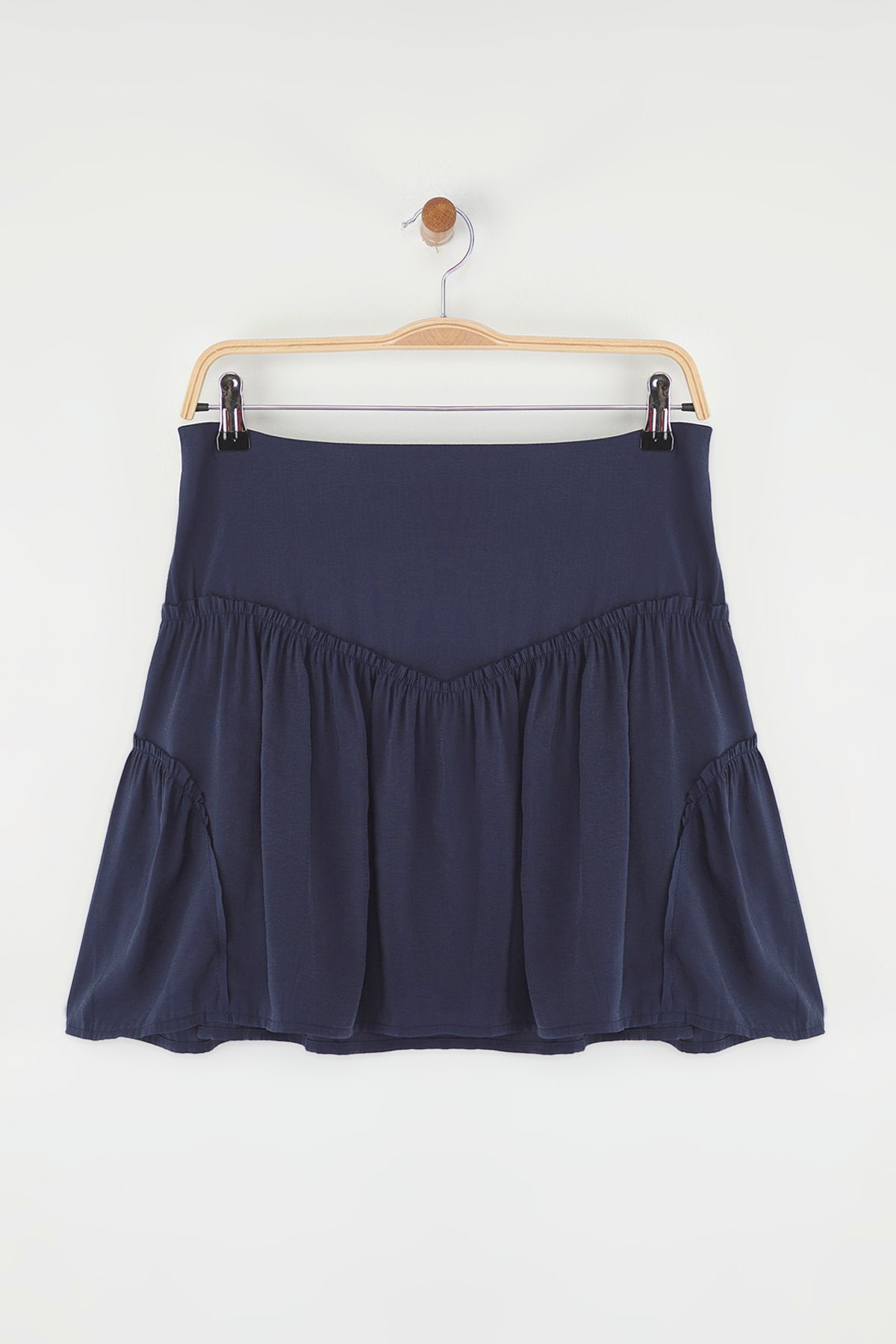 Edit by Trendyol-Navy Blue Modal Skirt Ruffle Mini Woven Skirt Tedss25Et00009 7