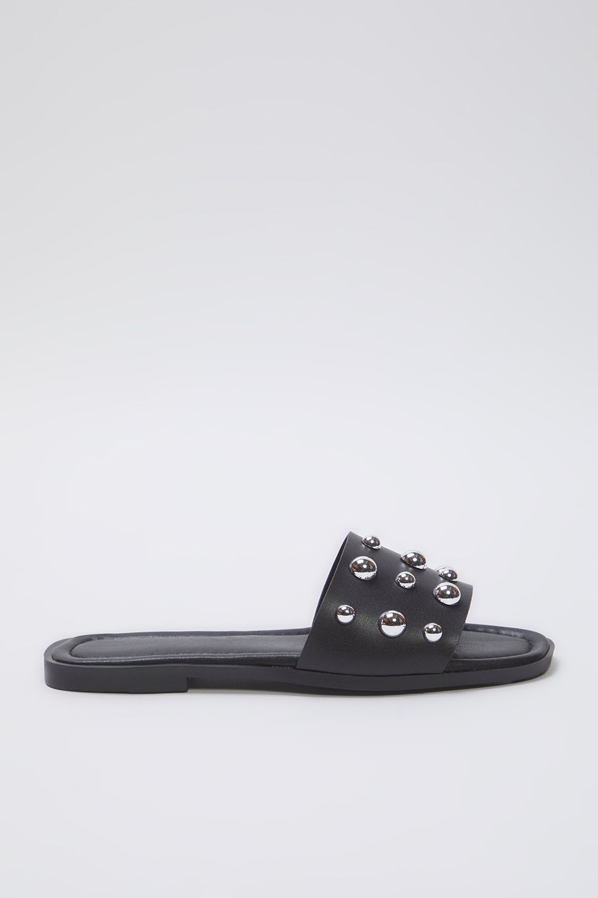 TRENDYOL SHOES-Stilvolle Damenhausschuhe mit Trok Stone in Schwarz und Silber TAKSS25TE00013 3