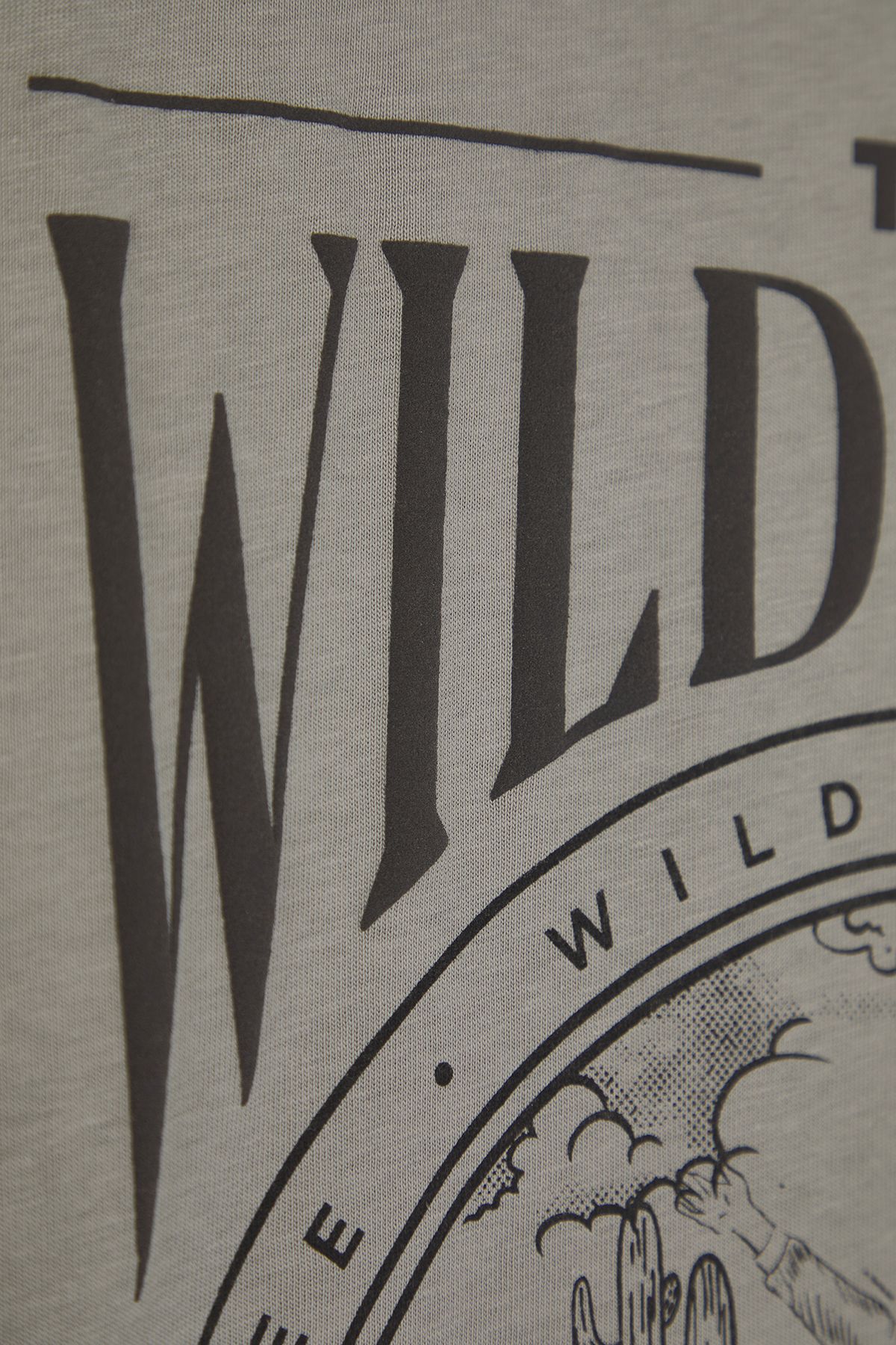 Trendyol Collection-Gray Oversize Cotton Back Printed T-Shirt Tmnss24Ts00003 7