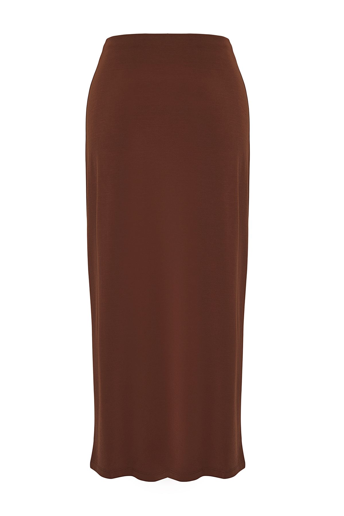 Trendyol Collection-Brown Fitted Knitted Beach Skirt with Accessory Detail Tbess25Et00016 6