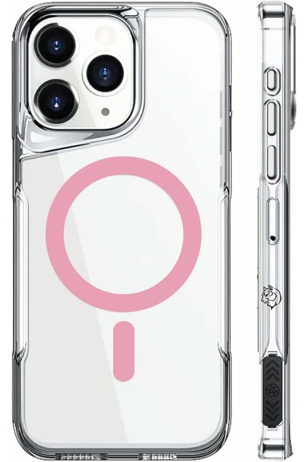 MEGOBİNE WHERE iPhone 16 İle Uyumlu Mag safe Özellikli Ultra Kristal Kenarları Yumuşak Arkası Sert Tam K