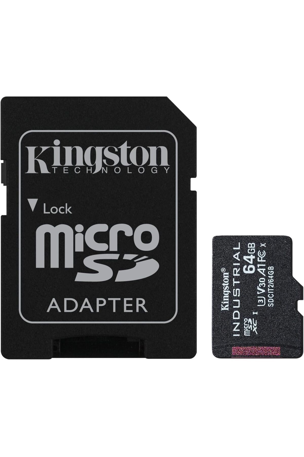 DERİK dsr Endüstriyel microSD - 64 GB microSDXC Endüstriyel C10 A1 pSLC Kartı + SD Adaptör - SDCIT2/64