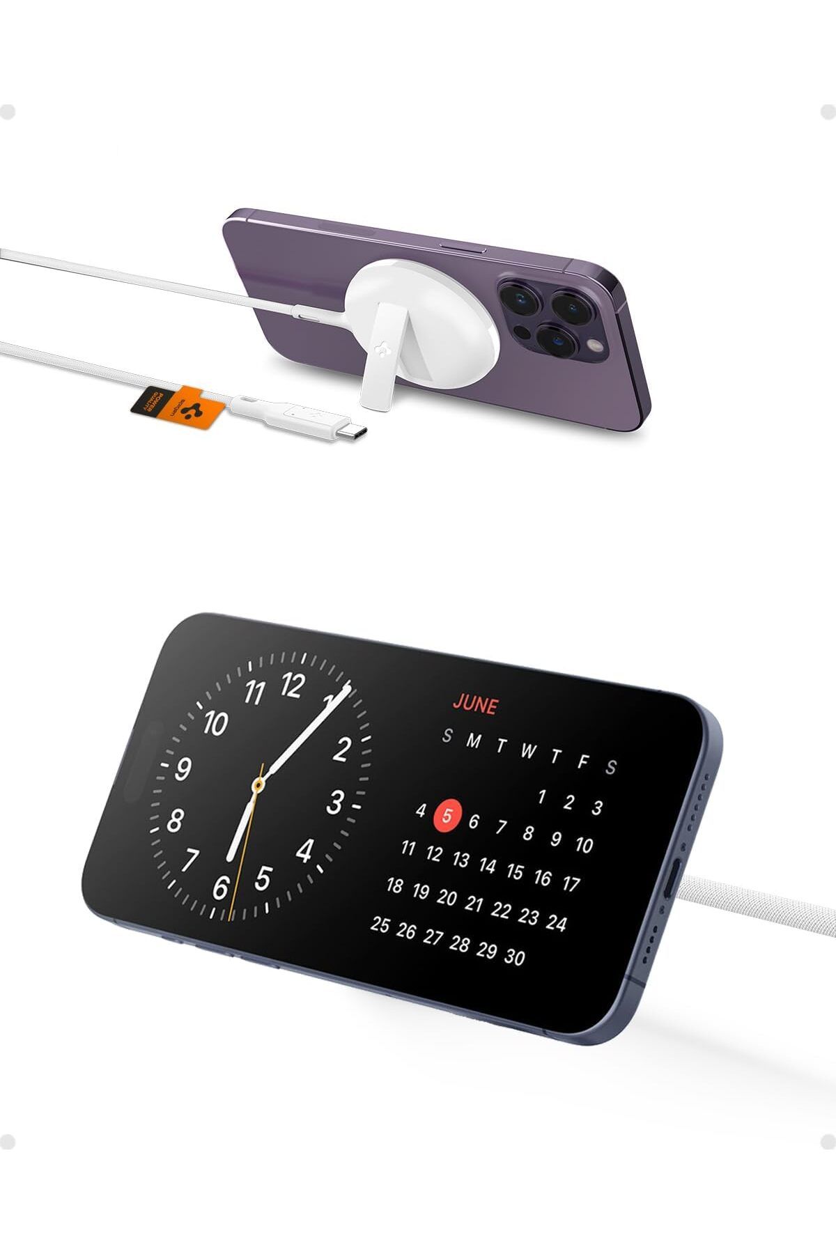 mazıdağı mazzıdağ MagFit (15W) Manyetik Kablosuz Şarj Cihazı iPhone için MagSafe özellikli Kickstand Ar
