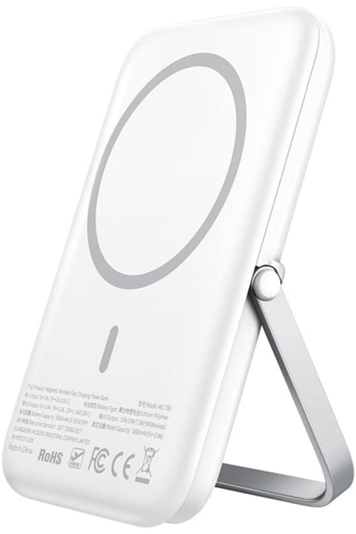 KDROĞLU Mc-7051 5000mAh 15W Standlı Manyetik Hızlı Kablosuz Powerbank Beyaz New