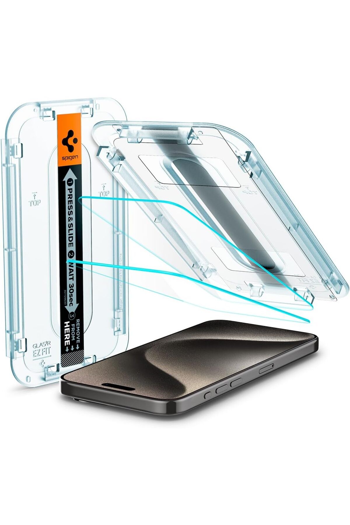 DERİK dsr iPhone 15 Pro Max Cam Ekran Koruyucu Kolay Kurulum Glas.tR EZ Fit Slim HD (2 Adet) - AGL06872 hr