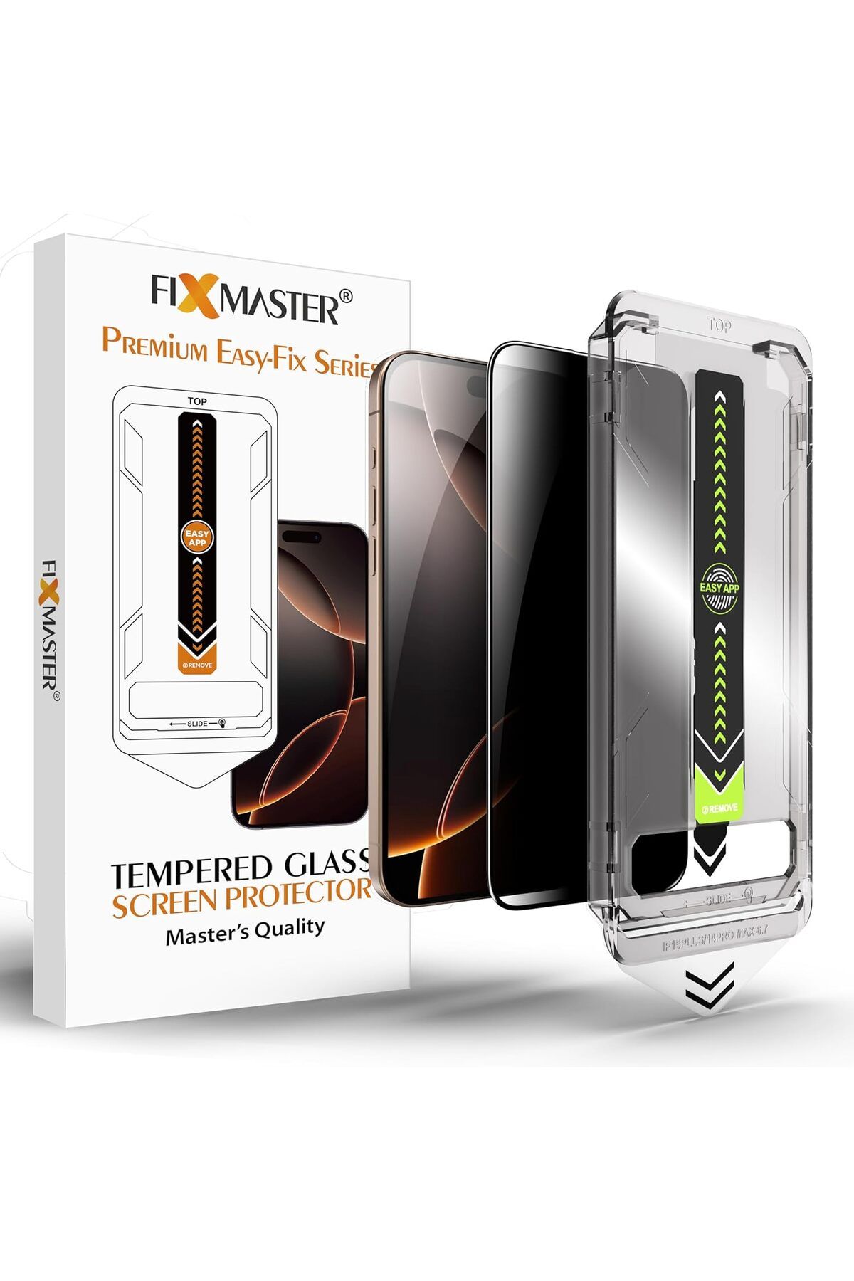 KDROĞLU GEÇMEZ iPhone 15 ve iPhone 16 İle Uyumlu Premium Easy Fix Kolay Takma Aparatlı Hayalet (Privacy)