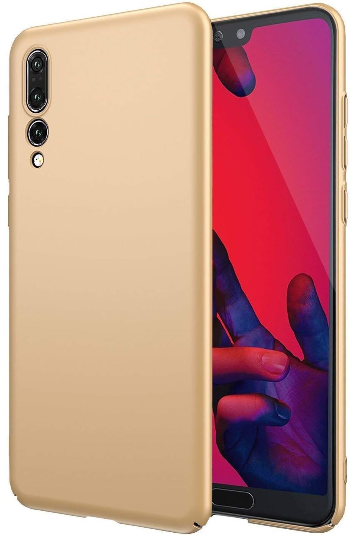 mazıdağı mazzıdağ P20 Pro Uyumlu Sert Rubber Silikon Kılıf (Altın Rengi) new store 1133631
