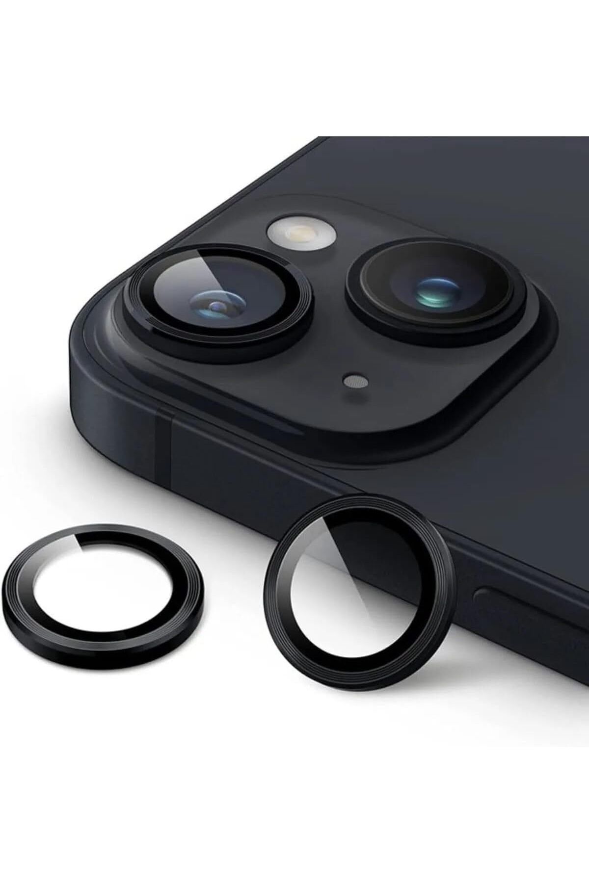 MEGOBİNE WHERE Iphone 11/12/12mini İle Uyumlu Kamera Lens Koruyucu Çelik Halka Hd 9d Kırılmaz Cam Renk:si