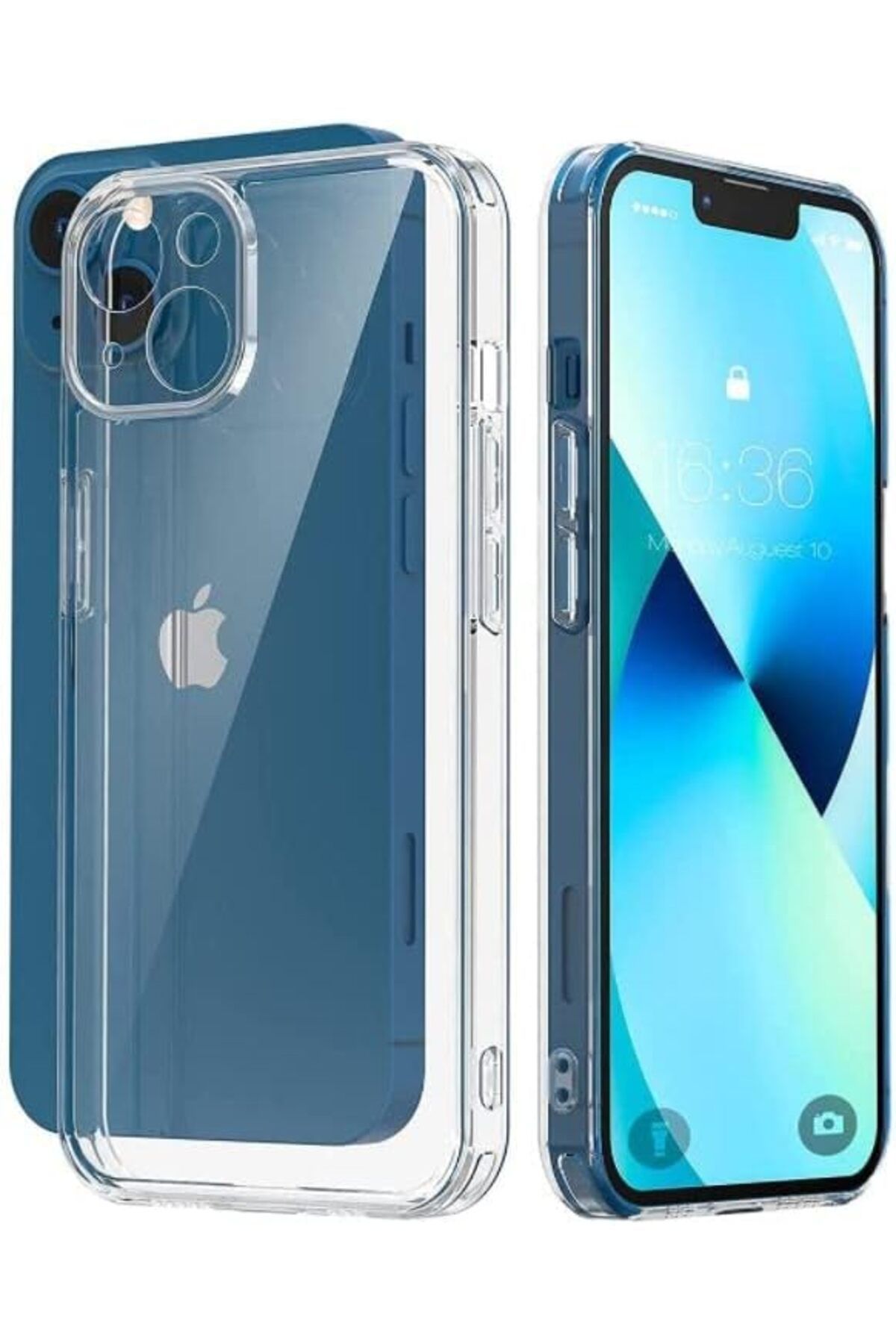 ÇAĞUR KDROGLU Trend iPhone 13 ile Uyumlu Şeffaf Kılıf, Kamera Korumalı 13 (6.1'') Şeffaf Silikon Kıl