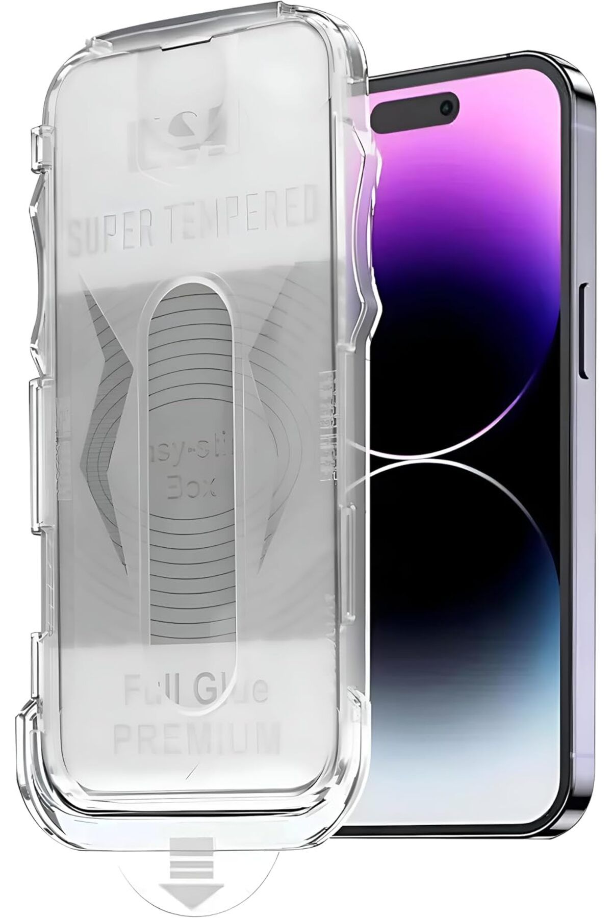 KDROĞLU GEÇMEZ iPhone 13/14 ve iPhone 13 Pro (6.1'') İle Uyumlu Ekran Koruyucu Hizalama Aparatlı ve Uyg