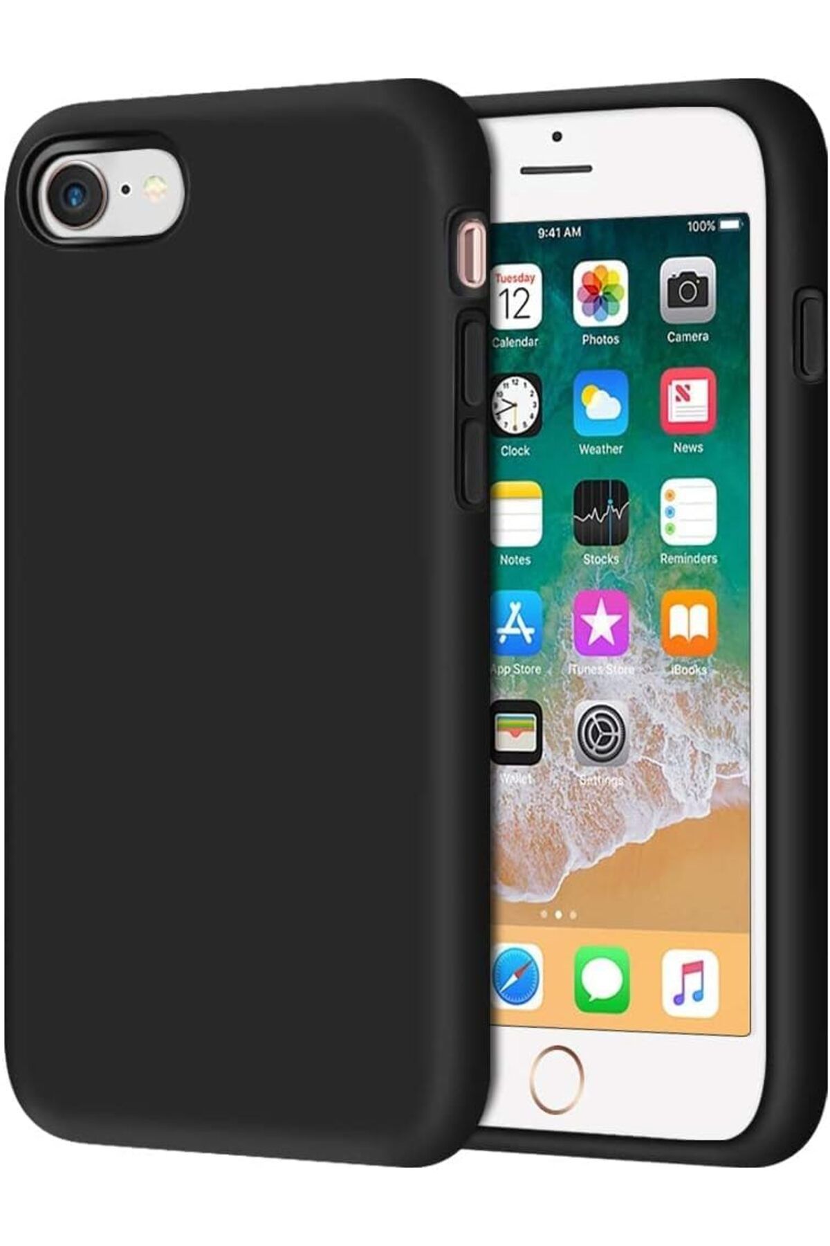 MEGOBİNE WHERE CHV iPhone 7/8 SE 2020 içi Kadife Lansman Silikon Kılıf Şok Emici Full Kasa Koruma Sağlay