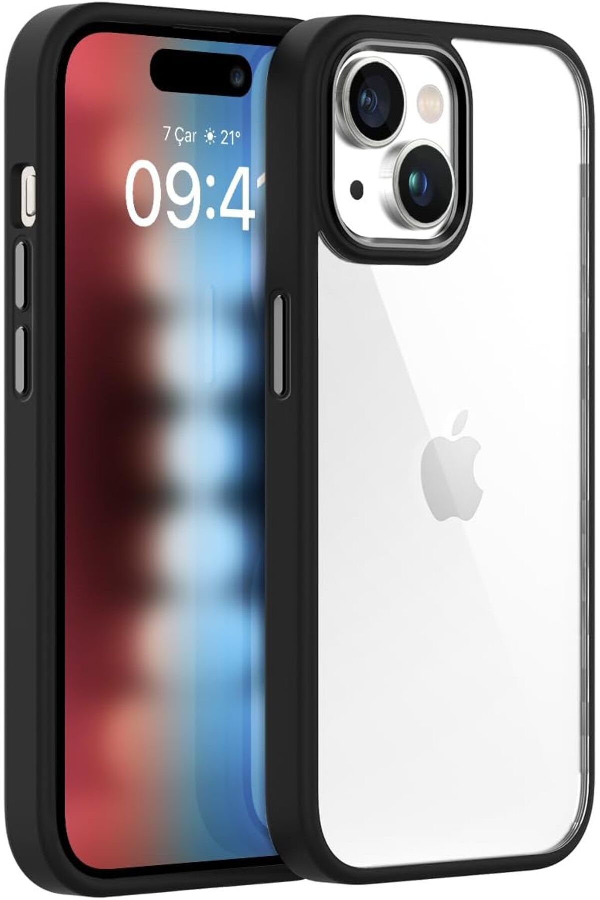 mazıdağı mazzıdağ LABS Buff iPhone 15 ile Uyumlu New Air Bumper Kılıf, Koruyucu Telefon Kılıfı (Siyah)