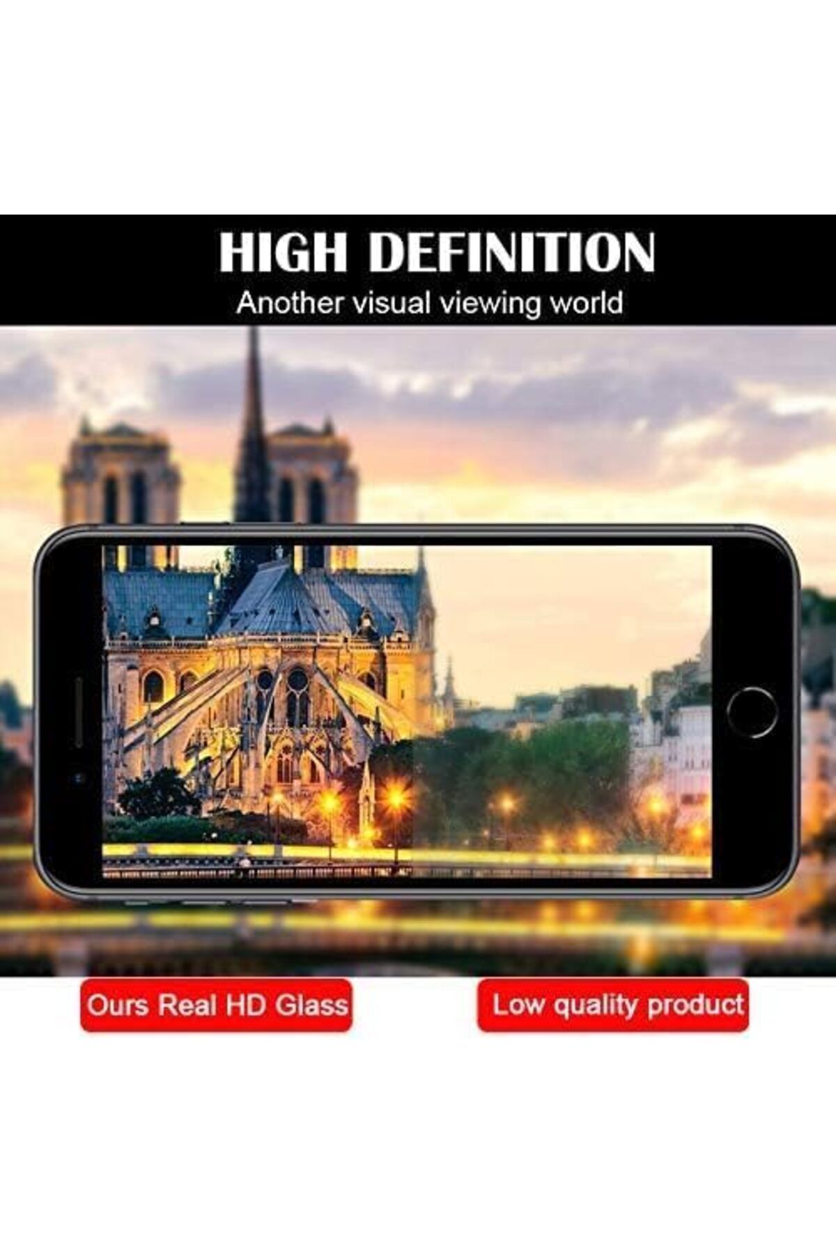 MEGOBİNE WHERE es iPhone 7 Plus/8 Plus Full Ekran Koruyucu, iPhone 7 Plus/8 Plus Modellerine Uyumlu Ekranı T