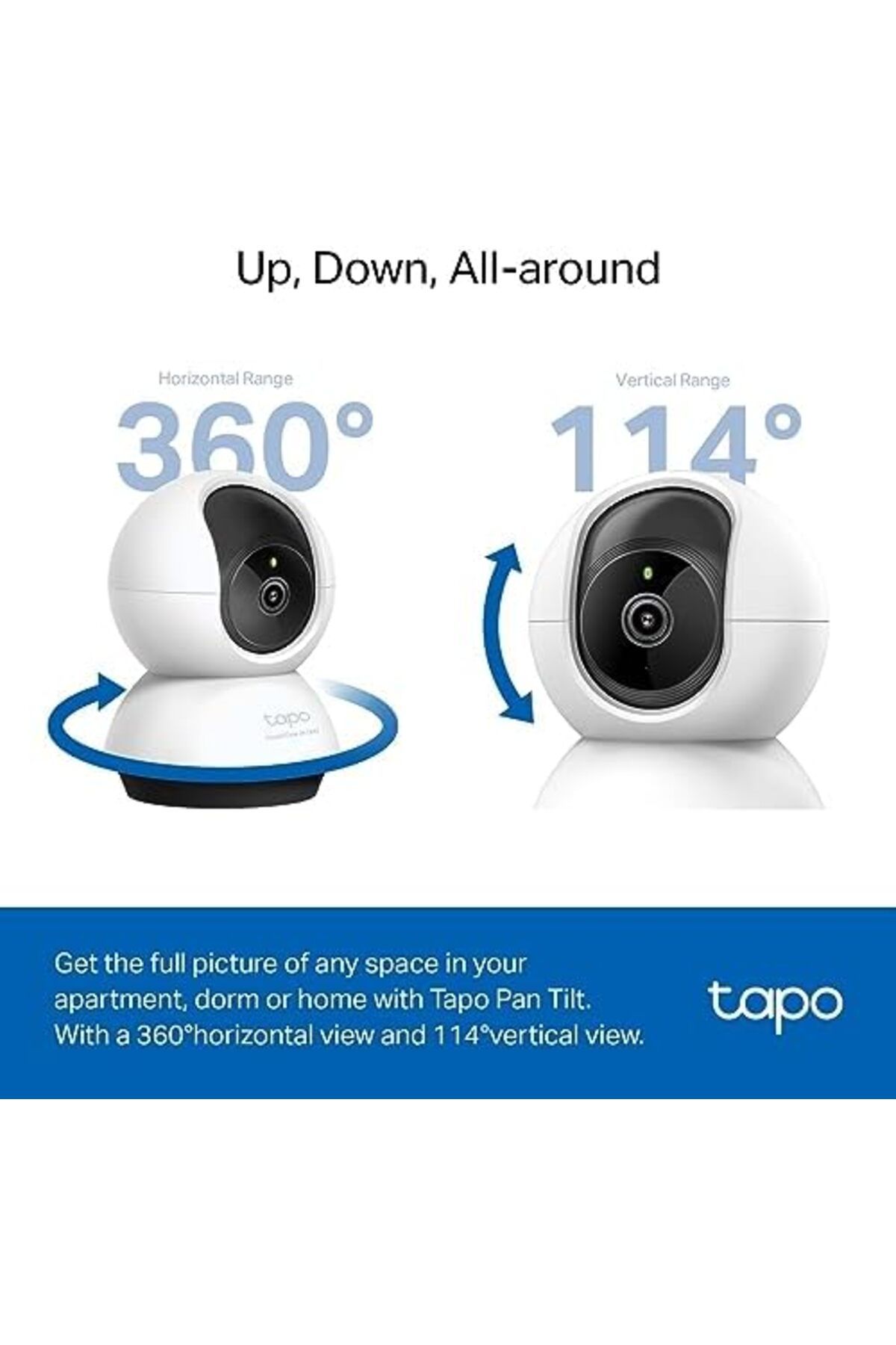 mazıdağı mazzıdağ Tapo C220, 2K 4MP, Yapay Zeka Desteği, Hareket Tespit ve Takibi, 360°, 9m Gece Görüş