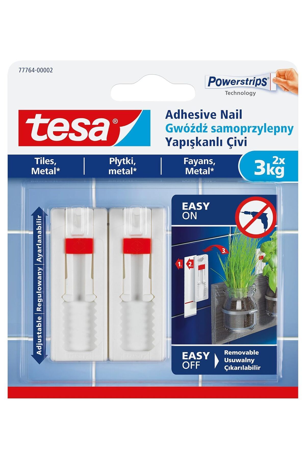 STOREMAX ekn 77764 – 00002 – 00 çıkarılabilir ayarlanabilir kendinden yapışkanlı tırnak fayans, me