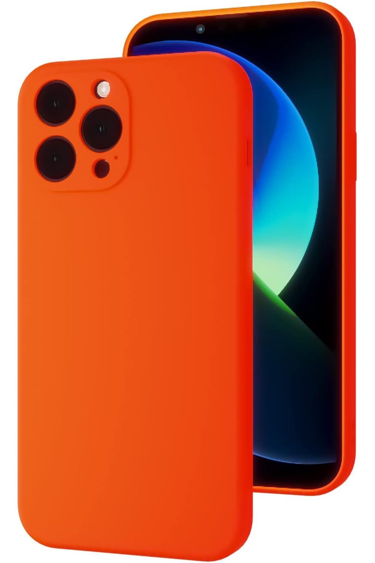 mazıdağı mazzıdağ iPhone 13 Pro uyumlu Kamera Korumalı, Mikrofiber Astarlı, Sıvı Silikon Kılıf (Neon