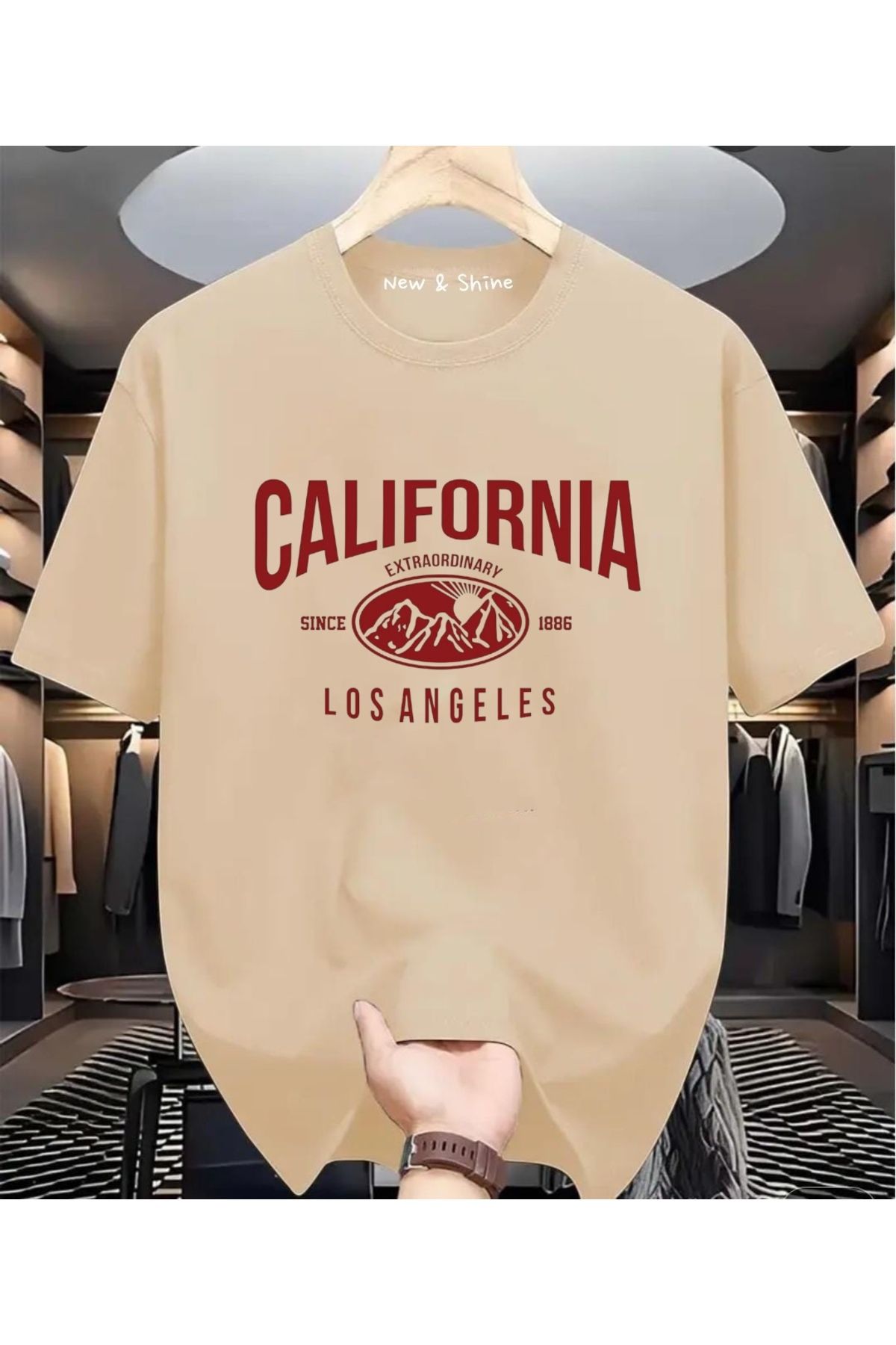 New Shine California Baskılı Oversize T-Shirt