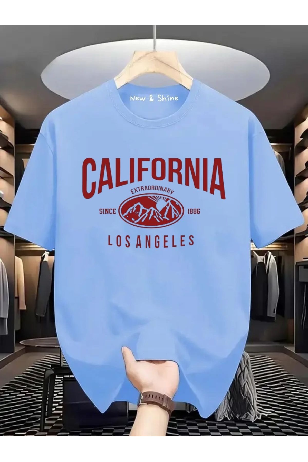 New Shine California Baskılı Oversize T-Shirt